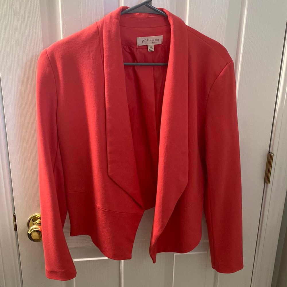Philosophy cropped pink blazer